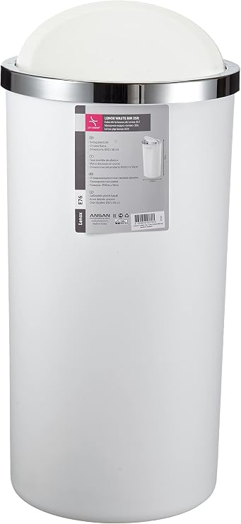 Primanova M-E76-01 Lenox 35 lt Çöp Kovası, Beyaz