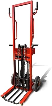 660pounds Portable Manual Pallet Truck, Semi-Electric Material Lift with Load Capacity, Electric Hydraulic Pallet Stacker with Adjustable Lifting Height(3.9FT Hoisting Height)