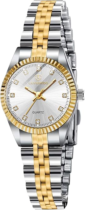 Watches for Women, Small Gold Womens Watches, Stainless Steel Ladies Wrist Watches, Waterproof Analog Watch with Luminous and Japanese Quartz Movement, Dainty Dress Watch, Gifts for Women
