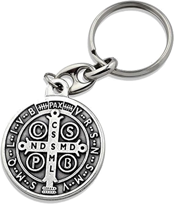 Venerare Saint Benedict Medal Key Chain | Patron Saint of Students | Great Catholic Gift for First Holy Communion, Confirmation, and Graduation | Made in Italy