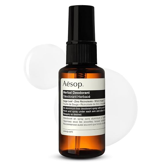 Aesop Aluminum Free Herbal Deodorant Spray for Women & Men | Sage Leaf and Zinc to Reduce Odor and Bacteria + Witch Hazel Soothes Skin | Vegan & Cruelty-Free | 1.7 oz