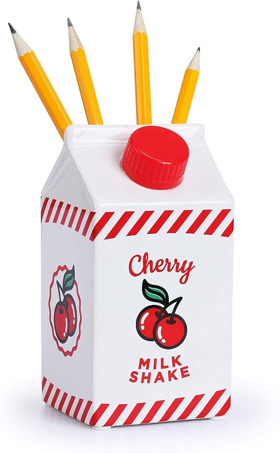 Pen Holder by Mustard | Pen Pot | Cute Pencil Holder | Cherry Pen Pot for Your Desk | Ceramic Pen Holder