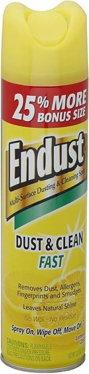 Endust No-Wax Cleaning & Dusting Spray, Lemon, 12.5 Ounces