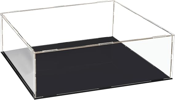 Acrylic Display Case, 30 x 25 x 15cm Dustproof Clear Showcase | Clear Acrylic, Black Base, Assemble Design, For Action Figures, Toys And Collectibles, Countertop And Home Display