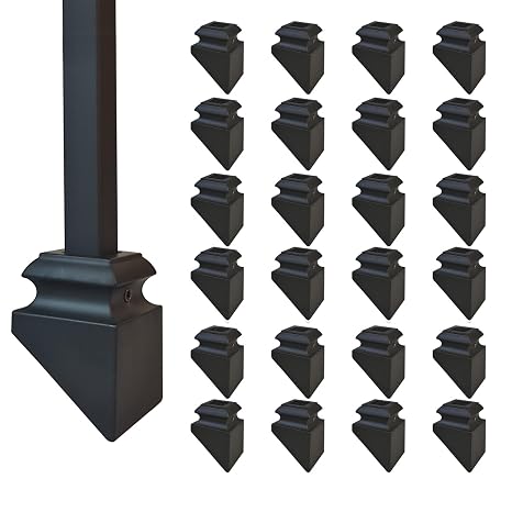 24 Pcs Iron Baluster Shoes, 40 Degree Slant with Screw(Matte Black)