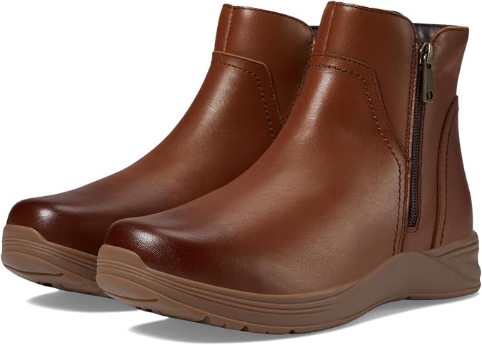 Propet Womens Delphi Round Toe Zippered Casual Boots Ankle Low Heel 1-2" - Black