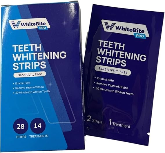 Whitebite Pro Upgraded Teeth Whitening Strips with Purple Design Packaging