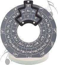 Guitar Music Theory Disc Circle of Fifths, Circle of Fifths Wheel Metal Aluminum Alloy Melody Tool Chord Wheel with Stand Holder, Chord Wheel Musical Instrument, Melody School Supplies (Gray)