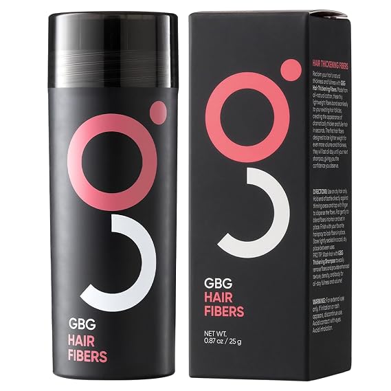 GBG Hair Fibers for Thinning Hair & Bald Spots (Black) - 25g Bottle - Conceals Hair Loss - Instant Cover Up & Volume in 30 Seconds, Hair Powder for Women & Men - Cruelty Free