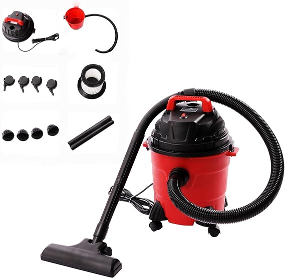 3-in-1 Wet Dry Vacuum Cleaner, 4 Gallon 1.34HP 1KW Car Vacuum Portable Shop Vac 360 Wheels, Wet/Dry/Blow, Utility Vac with Brush Hose for Cleaning in The Home, Garage, Workshop and Vehicle