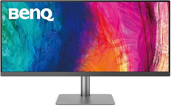 BenQ PD3420Q Ultrawide Designer Monitor 34 WQHD 1440p 100% Rec.709 & sRGB 98% P3 IPS DeltaE ≤3 Pantone AQCOLOR KVM Calibration Report Erognomic USB-C (65W)  USB Hub