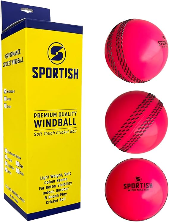 Soft Wind Cricket Balls Pack of 3 – Lightweight Training & Practice Balls