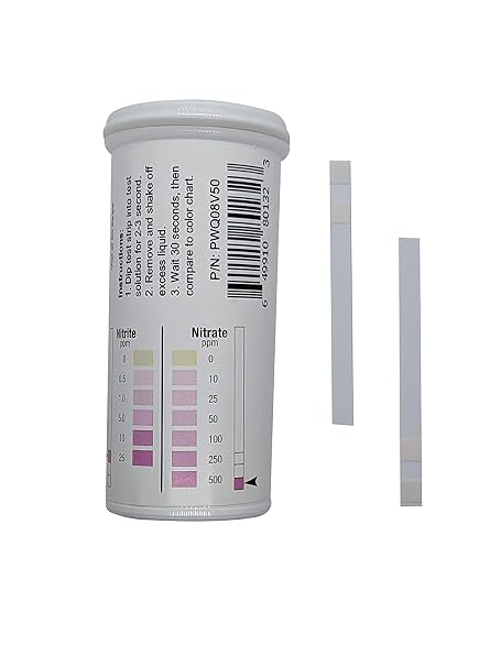 Bartovation Nitrite 0-25 ppm & Nitrate 0-500 ppm Test Strips, 50-Pack