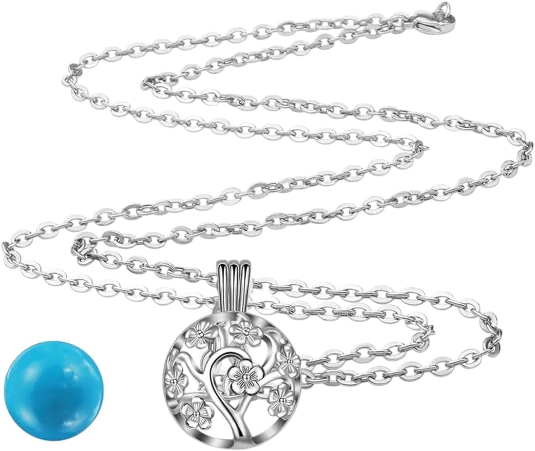 18Mm Fashion Harrmony Bola Ball Peach Tree Locket Cage Pendant Flt Chime Ball Sound - Elegant Pendant Jewelry For Women, Ideal For Daily Wear Or Special Occasions