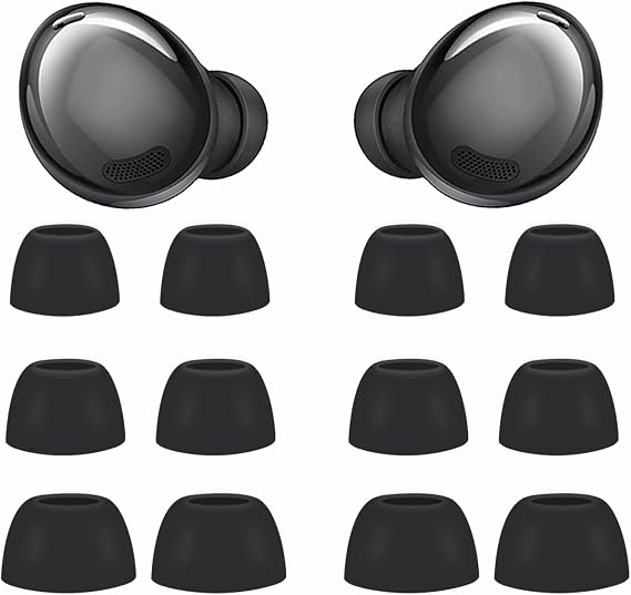 Galaxy Buds Pro Eartips 6 Pairs Replacement Eartips S/M/L 3 Sizes Silicone Rubber Flexible Eartips Buds Wing Tips in Case for Samsung Galaxy Buds Pro Phantom Black