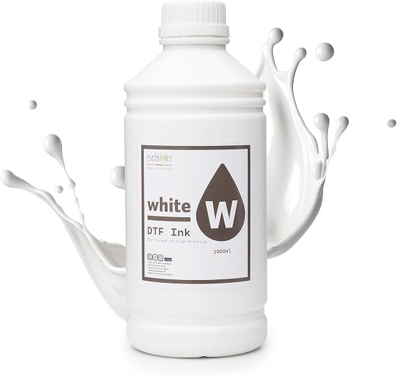 CISinks Premium DTF Ink Bottle Refill Set 1000ML- Direct to Film Heat Transfer Printing, Conversion Kit, Compatible w/DTF Film-White