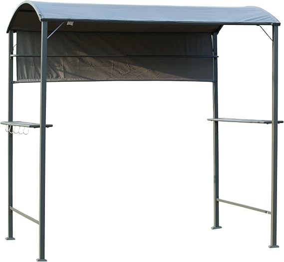 Outsunny 7FT Grill Gazebo BBQ Canopy Sun Shade Panel Side Awning 5 Hooks
