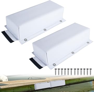 Dock Bumpers,Marine Boat Dock Bumpers Guards Total 16in/32in/48in/64in,Dock Corner Bumper,Dock Post Bumpers Boat Bumpers for Docking Piling,Screws Included(White/Blue/Black/Gray)