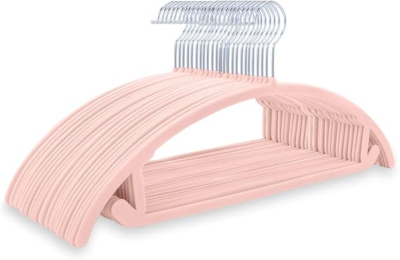 MIZGI Velvet Hangers 30 Pack, Patented Rounded Shoulder Sweater Hangers