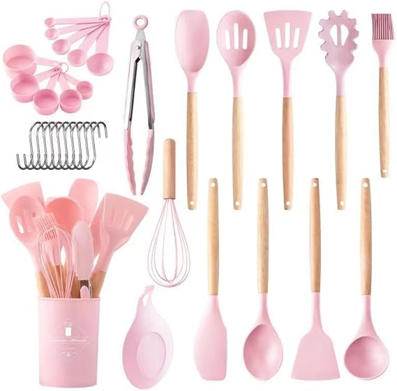 Kitchen Tools Set, Cookware, 33-piece Set, Living Alone, Kitchen Utensils, New House Gift, Mother's Day Gift, Heat Resident, Durable, Wooden Handle, Suitable for Japanese, Western, and Chinese