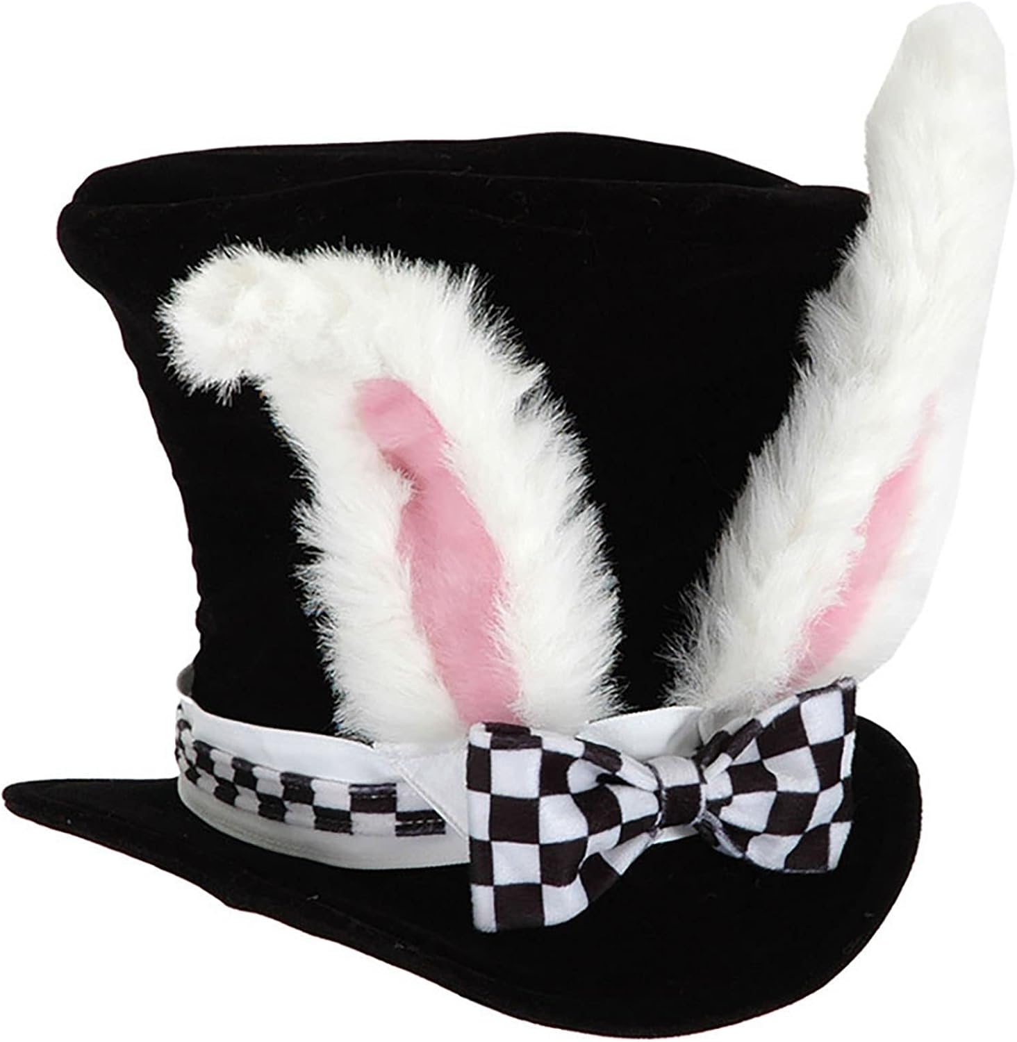 nezababycos Easter White Rabbit Top Hat with Bunny Ear Mad Hatter Costume Accessories for Women Men Adults Kids Halloween Party Cosplay