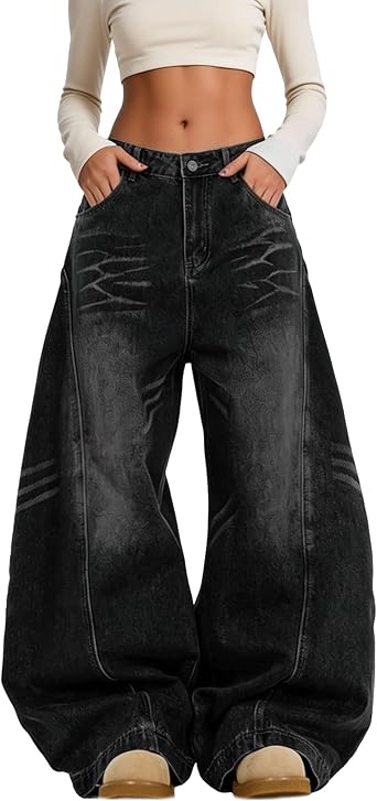 Baggy Jeans for Women Men Wide Leg Barrel Jeans High Waist Denim Pants for Woman Boyfriend Streetwear Clothes
