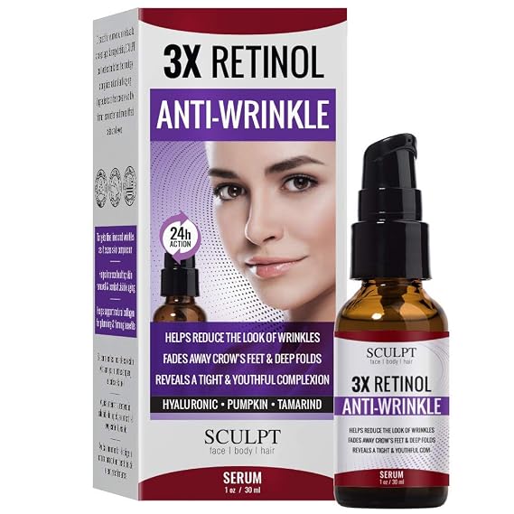 Retinol Anti-Wrinkle Facial Serum 1oz / 30ml reduce the look of wrinkles and fades away crows feet