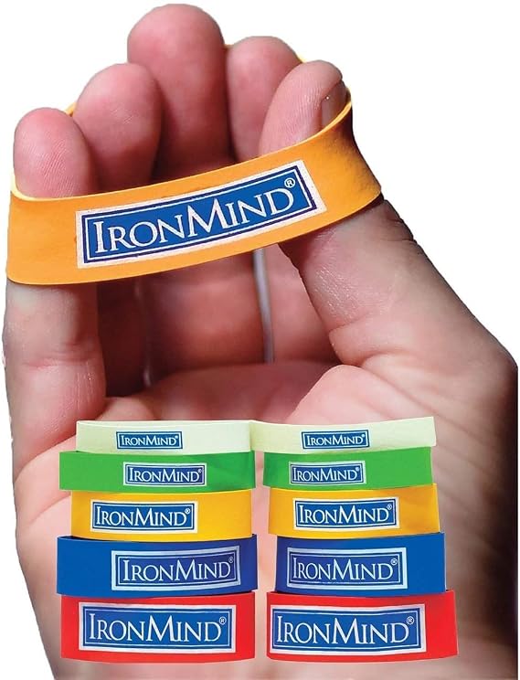 IronMind Expand-Your-Hand Bands 10 Pack: Kiss Elbow Pains Goodbye - Prevent, Rehab, Reduce Pain from Tennis Elbow, Carpal Tunnel. Authentic, original, effective