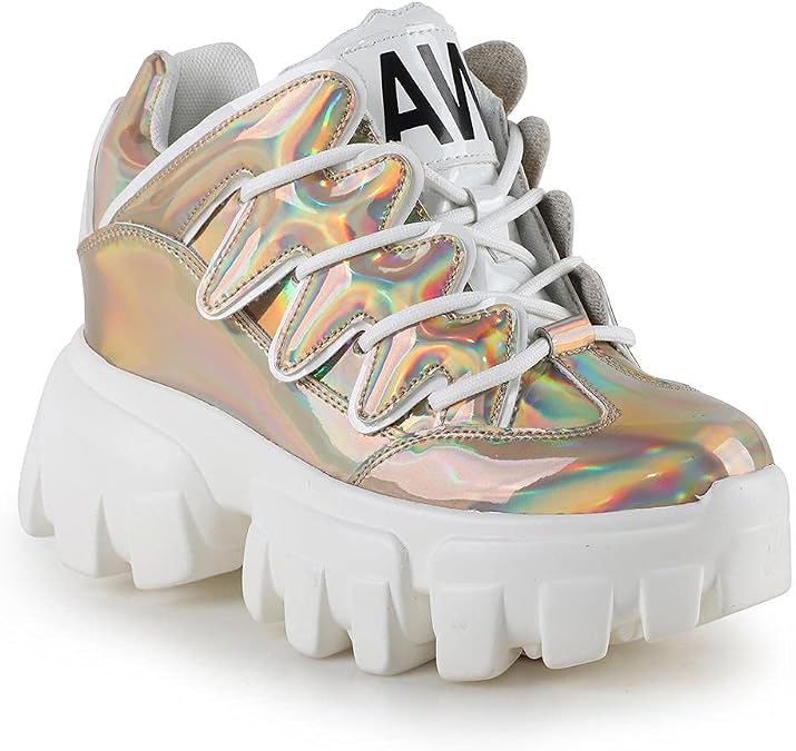 Anthony Wang Women's Platform Wedges Sneakers Lace Up Shoes