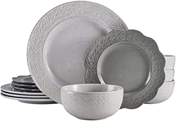 Pfaltzgraff Gia 12 Piece Dinnerware Set, Service For 4, Multicolored