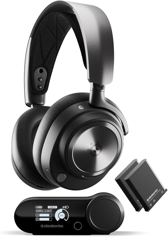 SteelSeries Arctis Nova Pro Kablosuz Çoklu Sistem Oyun Kulaklığı - Premium Hi-Fi Sürücüleri - Aktif Gürültü Önleme - Infinity Güç Sistemi - ClearCast Gen 2 Mikrofon - PS5, PS4, PC, Anahtar, Mobil