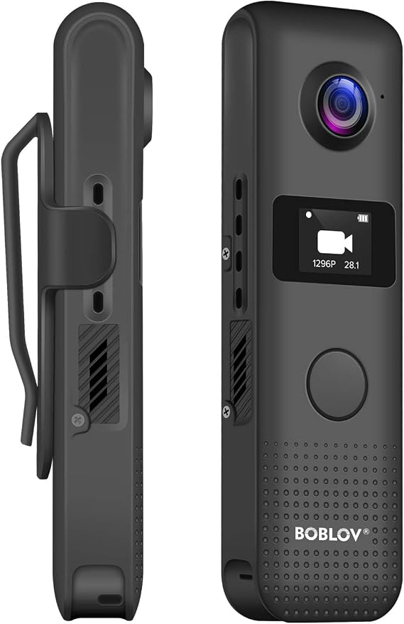 BOBLOV C18 WiFi 1080P Body Camera with OLED Screen and One Big Button for Recording 4Hours 1080P Recording Clip for Wearable (16GB)