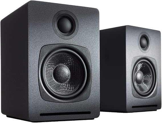 Audioengine A1 Bluetooth Computer Speakers - for Desktop, Laptop, PC Speakers, Turntables with Subwoofer Out (Pair, Grey)