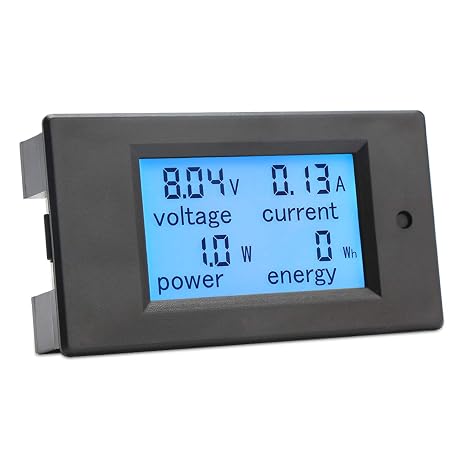 DROK Digital Multimeter DC 8-100V 20A Voltage Amperage Power Energy Meter, DC Volt Amp Tester Gauge Monitor LCD Digital Display with Built-in Shunt