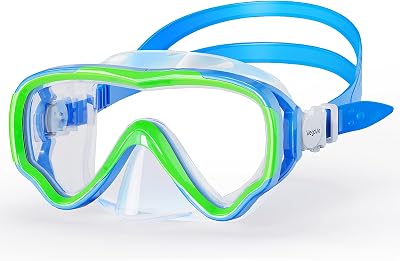 Kids Swim Goggles with Nose Cover, Anti Fog Wide View Clear Swim Mask for Kids Youth 3-15, Anti-Shattered No-leak