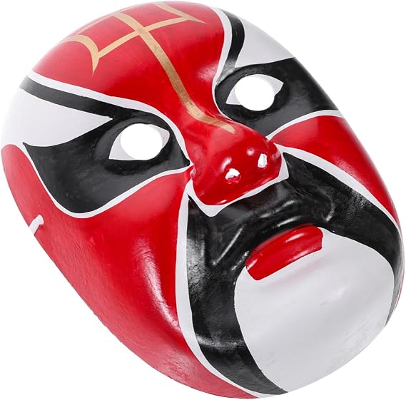 PRETYZOOM Chinese Opera Mask Wall Hanging Pendant 8.66x6.49x2.36In Lightweight for Easy Wall Mounting Authentic Peking Opera Design for Home Dining Room, Masquerade Party, Halloween Decor and Theate