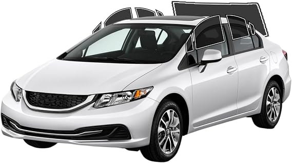 Precut Window Tint Film for Honda Civic Sedan 2012-2015 All Side+Rear Windshield 25% VLT 2Ply Anti-Shatter, UV Block, Privacy Protection, Easy Install, No Trimming Needed,Heat & Glare Reduction