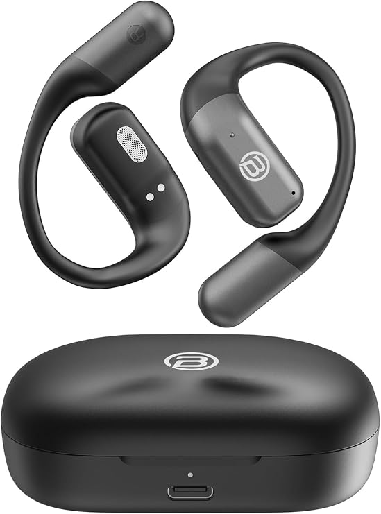 BUGANI Open Ear Headphones Wireless Earbuds,5.4 Bluetooth Headphones, IPX5 Waterproof Ear Buds for Running Workout Cycling Gift