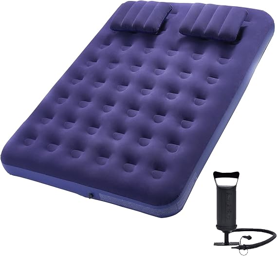 Queen Size Air Mattress for Camping,Inflatable Bed with Pump and Pillows for Room