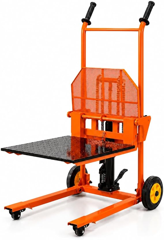AECOJOY Hydraulic Material Lift Winch Stacker 500lbs Weight Capacity