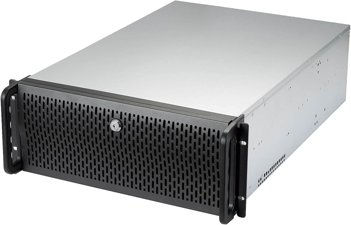 Rosewill 4U Server Chassis Rackmount Case | 15 3.5" HDD Bays | E-ATX Compatible | 6 Front 120mm Fans, 2 Rear 80mm Fans | 2X USB 3.0 | Front Panel Lock and Key | Silver/Black - RSV-L4500U