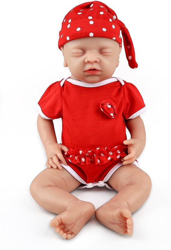 IVITA 14 inch Sleeping Silicone Baby Dolls Girl Weighted 3.81 lb,[NOT Vinyl],Silicone Full Body Reborn Realistic Real Life Lifelike Newborn Soft Babies with Accessories & Gift Box for Kids Age 3+