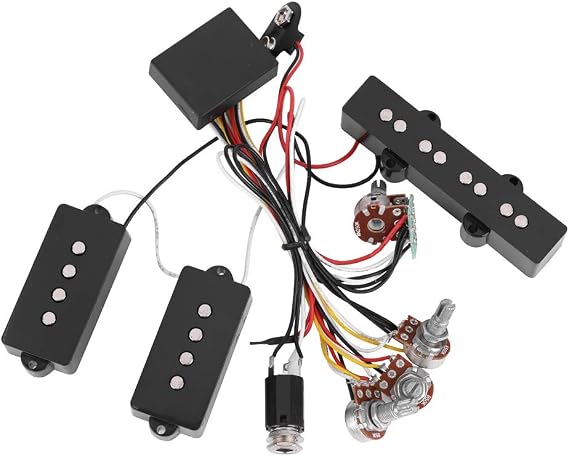 Bass Pickup,Electric Bass Preamp Wiring Circuit Pickup Replacement Accessory for Bass Guitar Active Equalizer