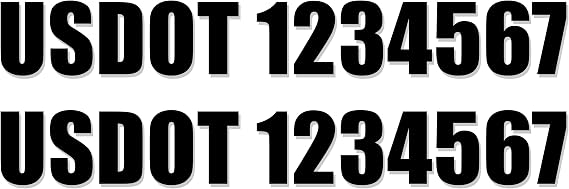 USDOT Number Custom Vinyl Decal Sticker Set 2" Vehicle Lettering Made in USA - 849