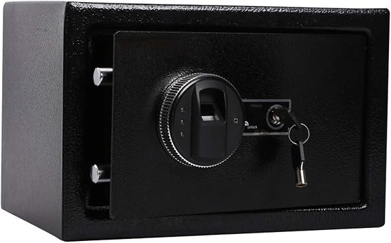 Security Safe Box, Fireproof Fingerprints Safe Box, Sentry Safe with Keypad, Digital Safe Box, Fireproof Cabinet Safe Forelry Cash Lock Box/Black