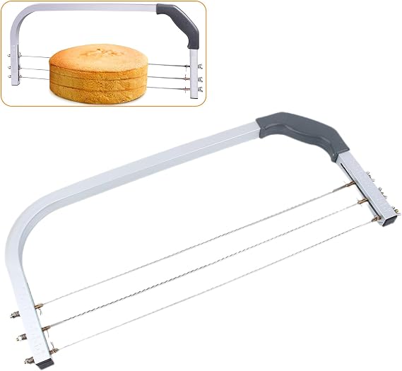 Adjustable Cake Leveler, Stainless Steel Baking Tools 3 Blades Cake Slicer Cutter, Professional Layer Slicer Cutter, Slicer Leveler Baking Tools for Wedding Birthday Layer Cakes