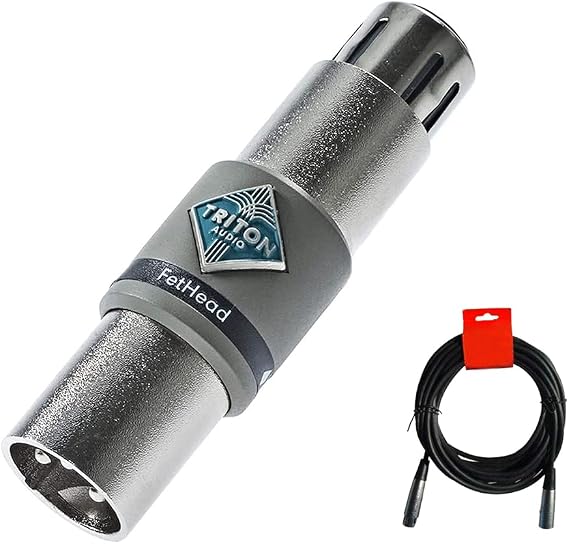 TRITON AUDIO FetHead In-Line Microphone Preamp for Ribbon and Dynamic Mics Bundle with 20" XLR-XLR Cable