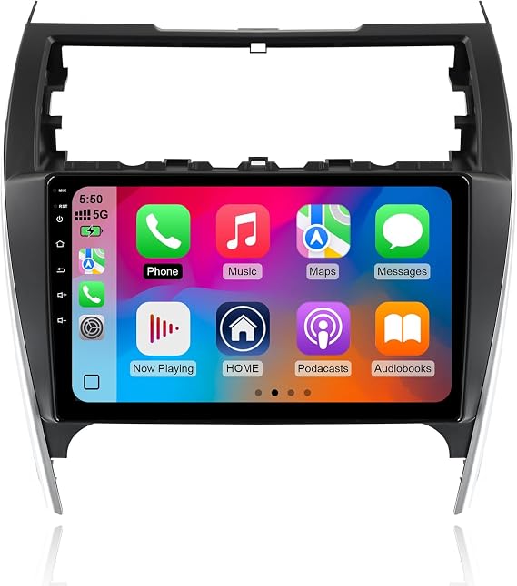 1+32G Android 14 Double Din Car Stereo for Toyota Camry 2012-2014 with 10.1 Inch Touchscreen Radio Built-in Wireless Carplay/Android Auto/GPS/Bluetooth/FM/AUX-in/Steering Wheel Controls/Backup Camera
