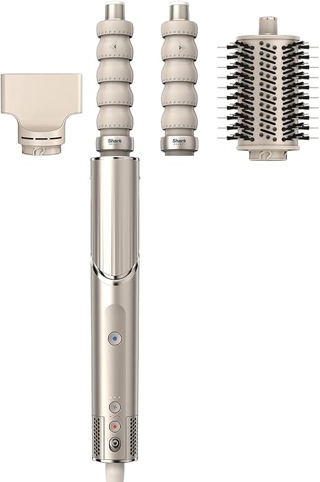 Shark FlexStyle 3-in-1 Air Styler & Hair Dryer Auto Wrap Curl Attachment Oval brush concentrator no heat damage champagne HD426SLEU
