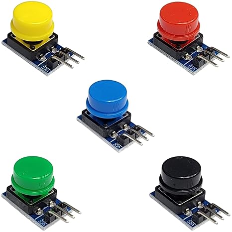 Button Module for Arduino, ESP32, ESP8266, Raspberry Pi Tactile Switches for Electronics Projects, 5-Pack